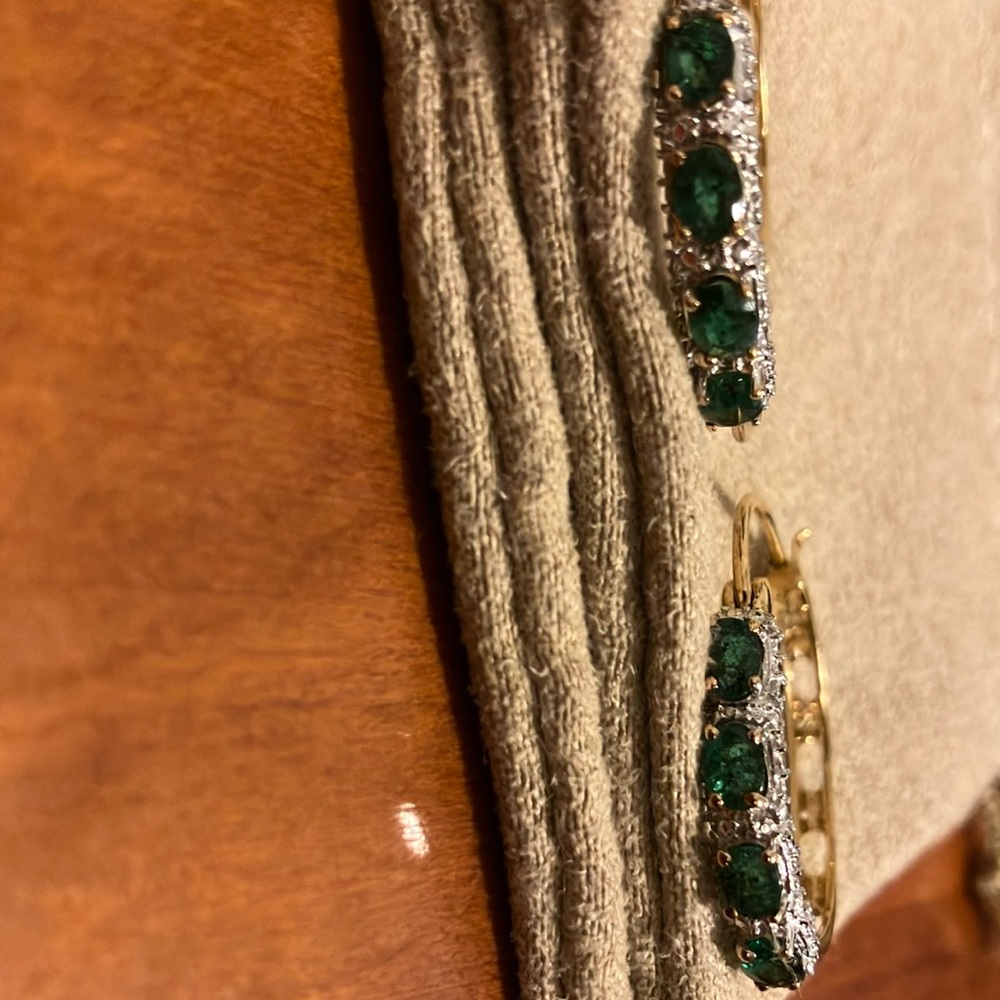 ￼ emerald green and gold hoops